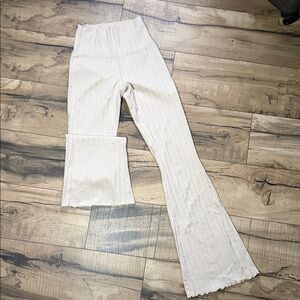 Aerie Cream Flared Leggings